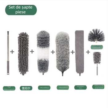 Perie de măturat tavan, cu un singur cap, din microfibră, cu un singur pol, din chenilă alungită, nouă din fabrică