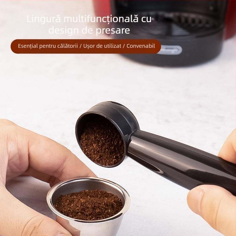 Potrivit pentru aparatul de cafea cu capsule Nestle, poate fi reciclat, lingură cu mâner lung și dublu scop, lingură de cafea pudră, 20 ml