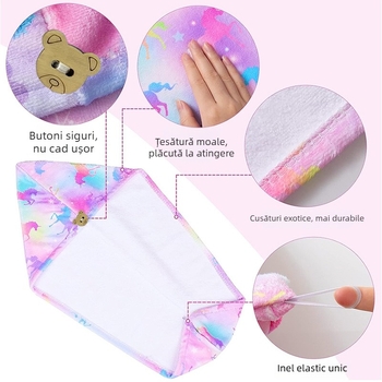 Cască de uscare a părului pentru copii, îngroșată, absorbantă de apă, cu uscare rapidă, prosop moale pentru uscarea părului, turban din microfibră, cască de duș drăguță pentru bebeluși