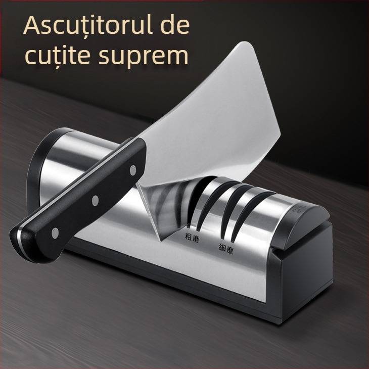 Ascuțitoare de cuțite din oțel inoxidabil cu încărcare en-gros, foarfece, ustensile de bucătărie, polizor automat de cuțite USB