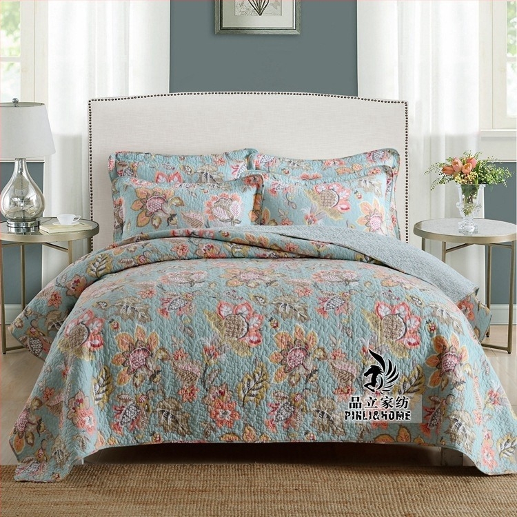 Pinli Home Textile Comerț Exterior Bumbac Pat Set Trei Piese Imitație Americană Pilotă Imprimată Bumbac Aer Condiționat Pilotă