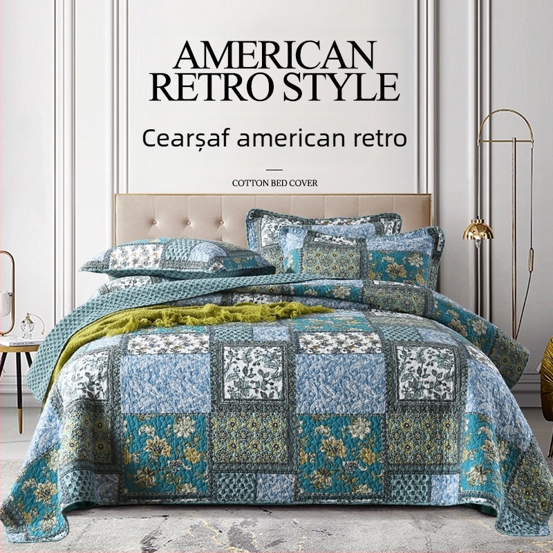 Pinli Home Textile Comerț Exterior Bumbac Pat Set Trei Piese Imitație Americană Pilotă Imprimată Bumbac Aer Condiționat Pilotă