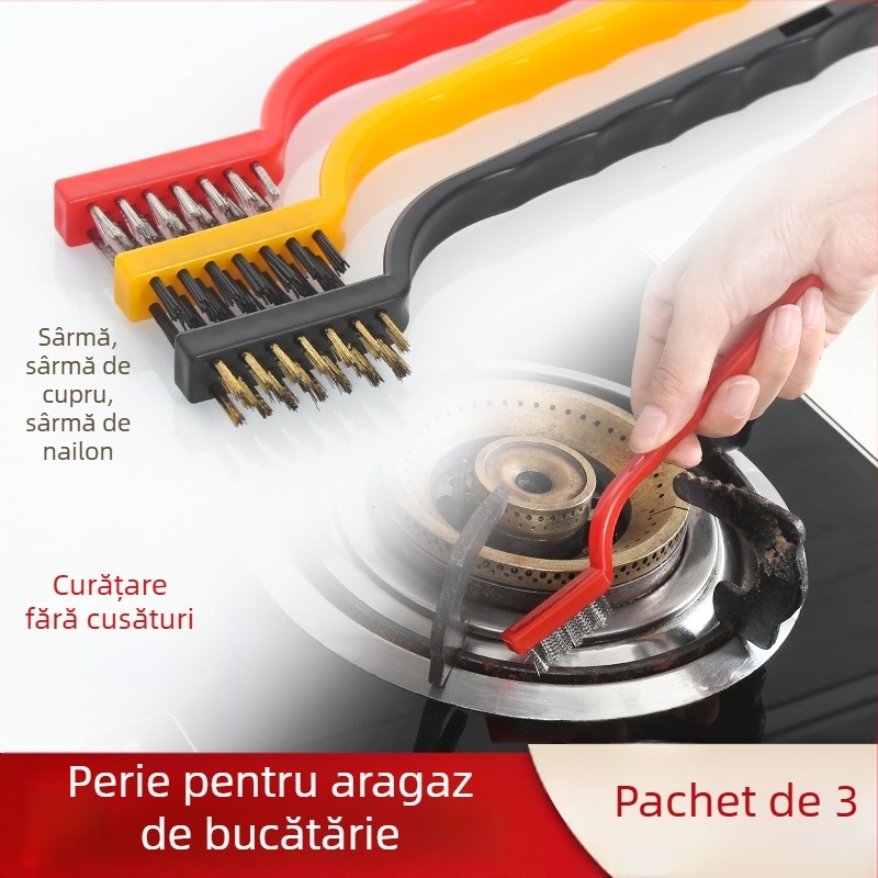 În stoc perie de curățare a aragazului, rechizite de bucătărie, ventilator de bucătărie, instrumente de curățare a aragazului, sârmă de oțel, costum de perie mică