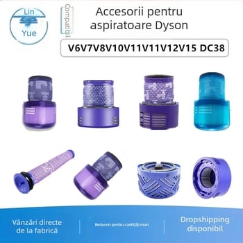 Potrivit pentru accesoriile aspiratorului Dyson V6V7V8V10V11V11V12V15 DC38, element filtrant față și spate, ecran filtrant