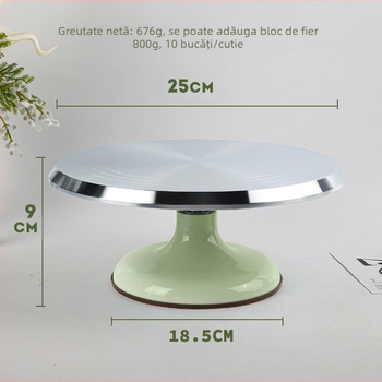 Platou rotativ pentru tort din aliaj de aluminiu, masă de decorare a tortului, instrumente de copt de uz casnic DIY, anti-alunecare, 10 inch, platan rotativ de decorare