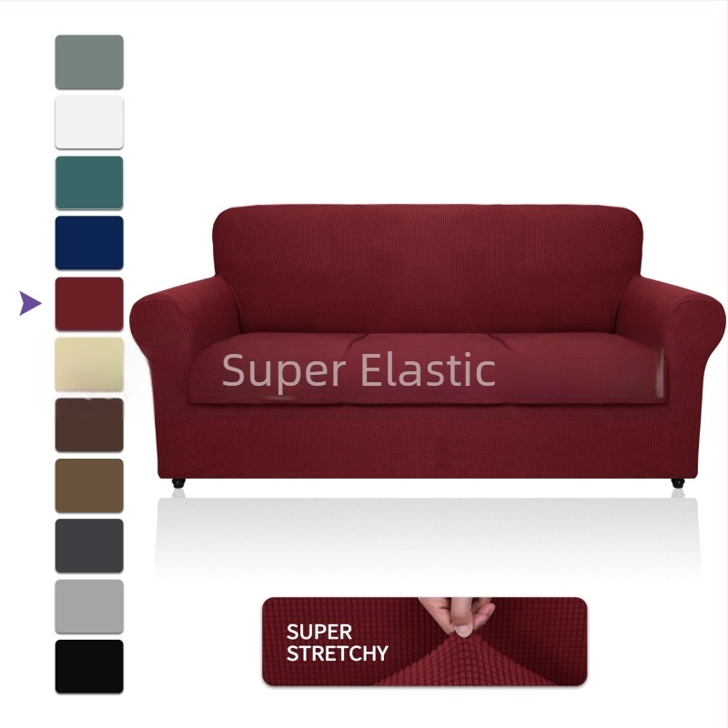 Husă de canapea din fleece Amazon, en-gros, all-inclusive, elastică, îngroșată, culoare solidă, pernă de canapea, husă de canapea din material textil pentru patru anotimpuri