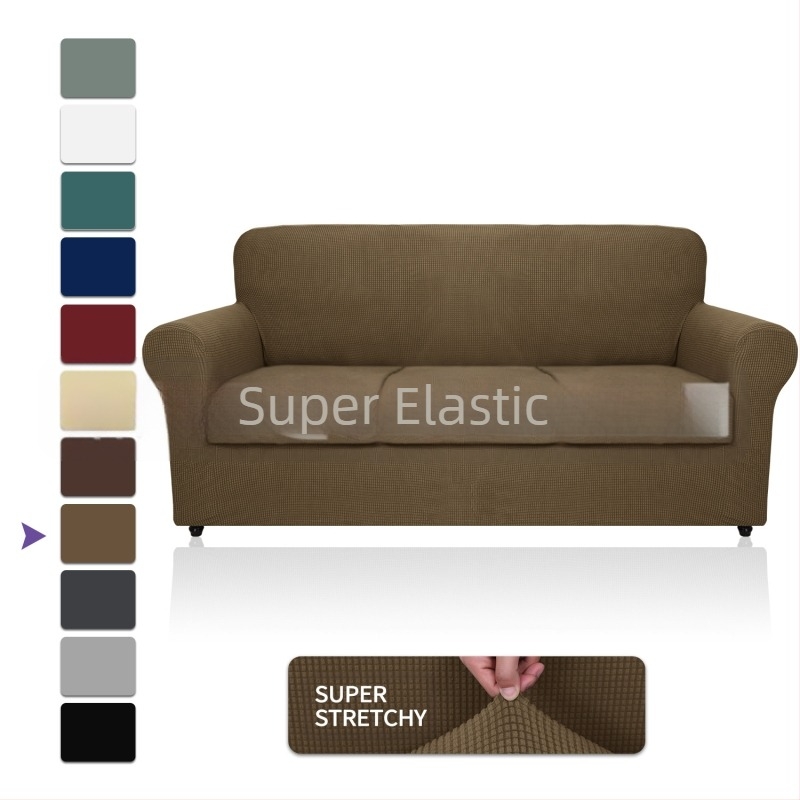 Husă de canapea din fleece Amazon, en-gros, all-inclusive, elastică, îngroșată, culoare solidă, pernă de canapea, husă de canapea din material textil pentru patru anotimpuri