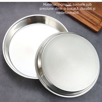 Placă din oțel inoxidabil 316 de calitate alimentară, disc, placă de uz casnic cu fund plat, placă de abur, tavă rotundă, placă de fier, vas îngroșat