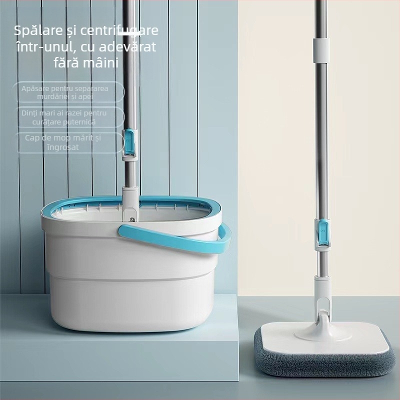 Mop de curățare a murdăriei, fără spălare manuală, leneș, economisitor de muncă, mop de deshidratare automată en-gros, mop rotativ cu artefacte