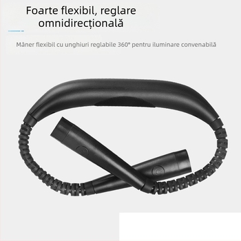 Lampă de gât suspendată pentru citit, cu LED, protecție pentru ochi, cu trei trepte, lumină tricoloră, lampă de gât suspendată cu cap dublu, lampă de iluminat