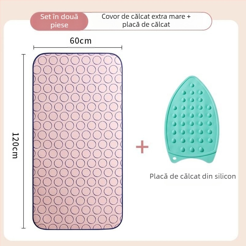 Masă de călcat de uz casnic, saltea de călcat cu șase straturi, izolație termică îngroșată, impermeabilă, pliabilă, portabilă, cu fier de călcat agățat, mașină de călcat pentru călcat