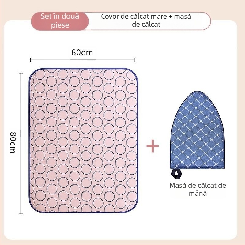 Masă de călcat de uz casnic, saltea de călcat cu șase straturi, izolație termică îngroșată, impermeabilă, pliabilă, portabilă, cu fier de călcat agățat, mașină de călcat pentru călcat