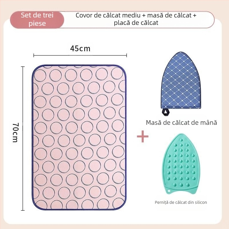 Masă de călcat de uz casnic, saltea de călcat cu șase straturi, izolație termică îngroșată, impermeabilă, pliabilă, portabilă, cu fier de călcat agățat, mașină de călcat pentru călcat