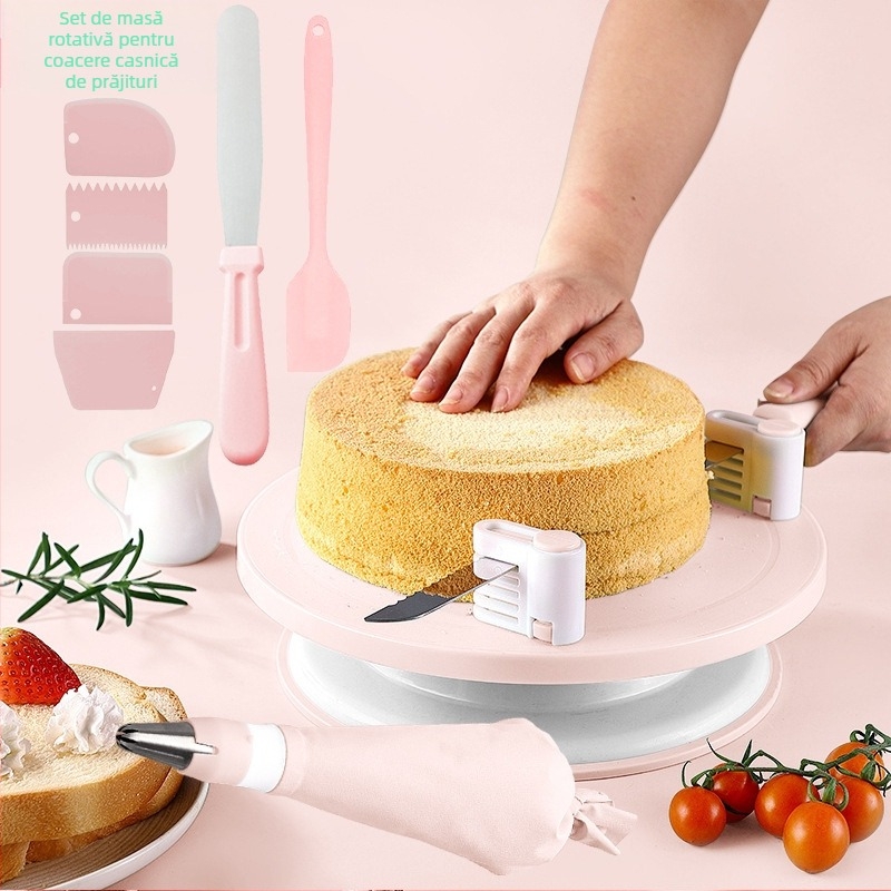 Platou rotativ antiderapant pentru tort, masă rotativă, costum de decorare pentru tort, platan rotativ pentru tort, instrumente de copt DIY