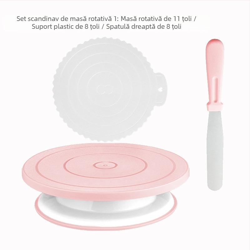 Platou rotativ antiderapant pentru tort, masă rotativă, costum de decorare pentru tort, platan rotativ pentru tort, instrumente de copt DIY