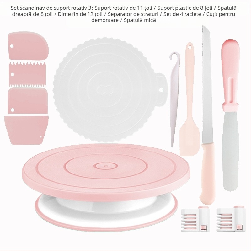 Platou rotativ antiderapant pentru tort, masă rotativă, costum de decorare pentru tort, platan rotativ pentru tort, instrumente de copt DIY