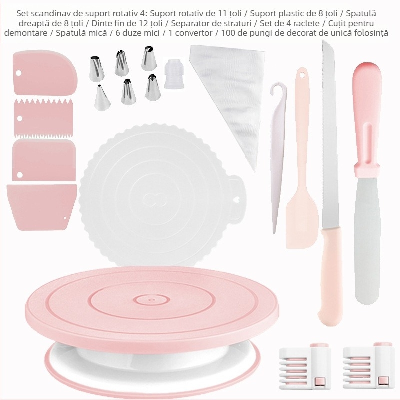 Platou rotativ antiderapant pentru tort, masă rotativă, costum de decorare pentru tort, platan rotativ pentru tort, instrumente de copt DIY