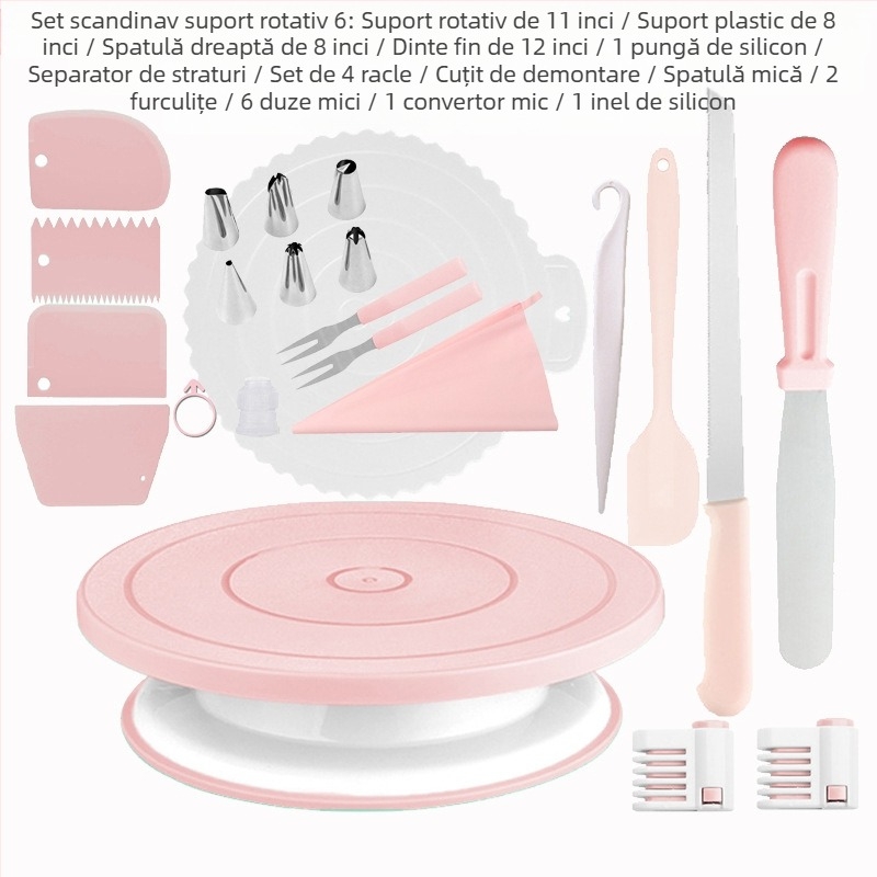 Platou rotativ antiderapant pentru tort, masă rotativă, costum de decorare pentru tort, platan rotativ pentru tort, instrumente de copt DIY