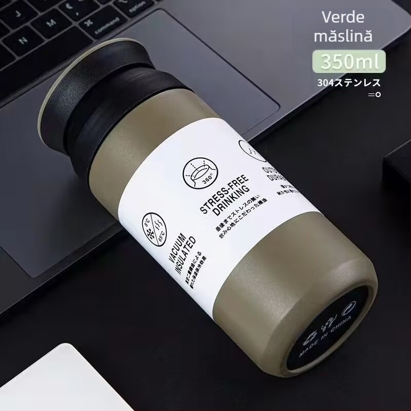 Cană de apă la modă pentru bărbați și femei, vânzare transfrontalieră, portabilă, din oțel inoxidabil, cu vid, cană dreaptă, cană cadou, cană vidată pentru birou