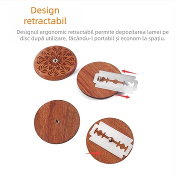 Cuțit de tăiat pâine UFO din lemn de trandafir, stil european, baghetă, portabil, rotund, moale, cuțit european pentru pungi, cuțit de reparat pâine