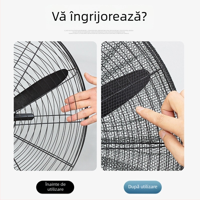 Husă pentru ventilator industrial, husă de siguranță pentru ventilator de podea manuală anti-ciupire, pentru copii și copii, plasă de protecție all-inclusive, husă pentru ventilator cu corn mare