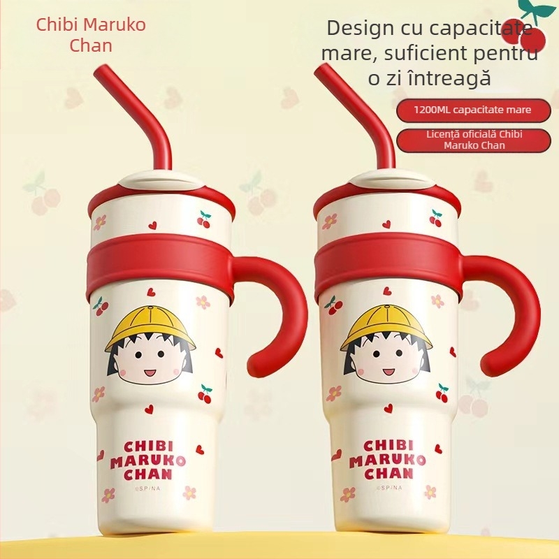 Sanrio Hello Kitty Maruko Big Mac Termos Paie Drăguț Culoare Mare Valoare Cană Apă Mașină Cupă De Gheață
