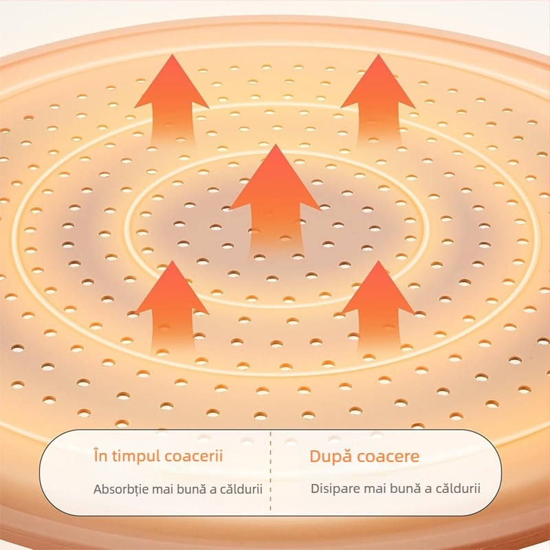 Tavă de pizza antiaderentă Amazon, rezistentă la temperaturi ridicate, curățare ușoară, cu găuri, tavă de pizza din silicon de calitate alimentară, consumabile de copt