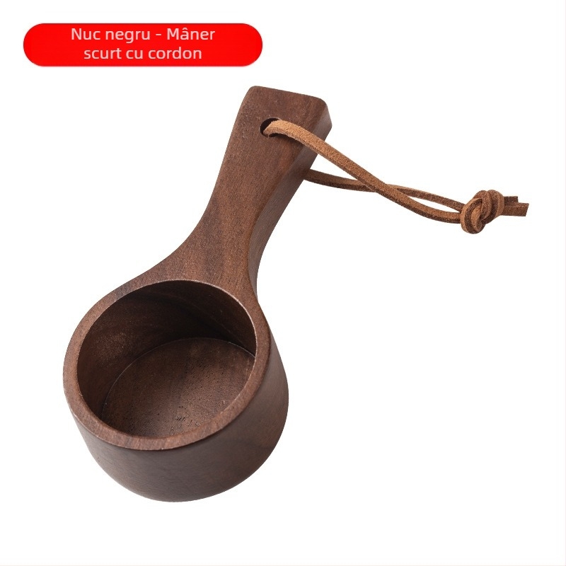 Lingură de măsurare a boabelor de cafea din nuc negru, lingură de măsurare din lemn masiv, grame, mai multe linguri, cafea pudră, lapte praf, greutate cantitativă, lingură de grame, lingură de măsurare