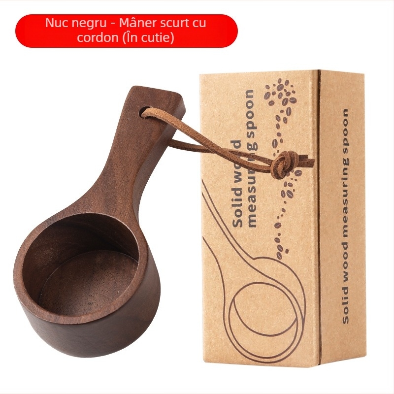 Lingură de măsurare a boabelor de cafea din nuc negru, lingură de măsurare din lemn masiv, grame, mai multe linguri, cafea pudră, lapte praf, greutate cantitativă, lingură de grame, lingură de măsurare