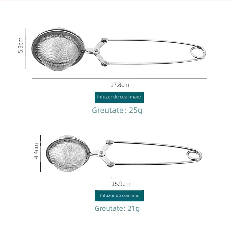 Filtru de ceai din oțel inoxidabil 304, filtru de ceai cu bile de ceai, filtru de reziduuri de ceai, instrument de preparare a ceaiului