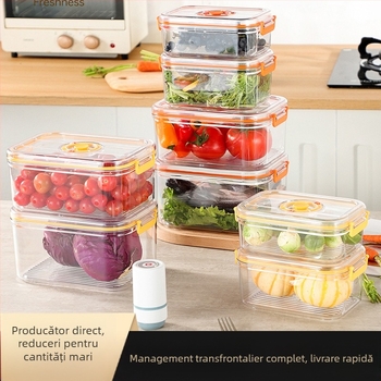 Cutie de depozitare sigilată în vid din plastic de calitate alimentară, cu microunde, încălzire, frigider de uz casnic, cutie de depozitare a alimentelor și legumelor