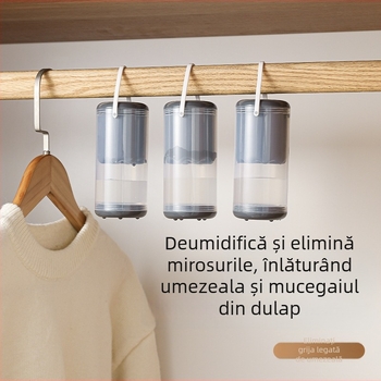 Dezumidificator pentru garderobă cu înghețată, cutie agățată cu umbrelă, cu tabletă de aromaterapie, rezistentă la umiditate, rezistentă la mucegai, deshidratant mic