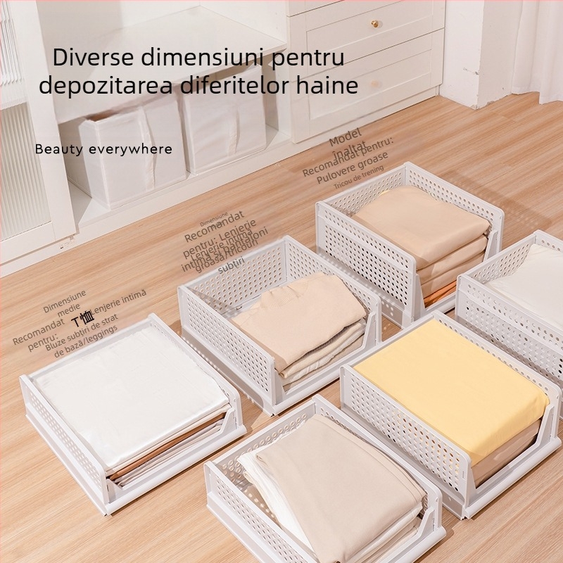 Dulap despărțitor stratificat tip sertar pentru haine, suport pentru depozitare în dormitor, cutie de depozitare pentru haine, coș pentru dulap