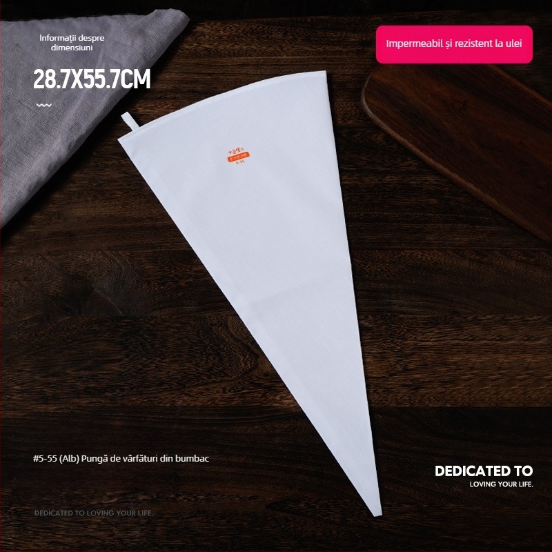 Pungă de patiserie din bumbac gros, comercială, de dimensiuni mari, pungă de biscuiți stoarcabilă, pungă de patiserie cremoasă, reutilizabilă pentru uz casnic