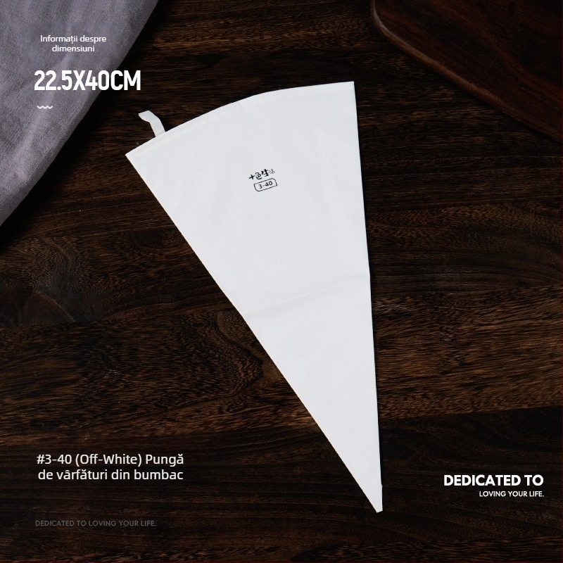 Pungă de patiserie din bumbac gros, comercială, de dimensiuni mari, pungă de biscuiți stoarcabilă, pungă de patiserie cremoasă, reutilizabilă pentru uz casnic