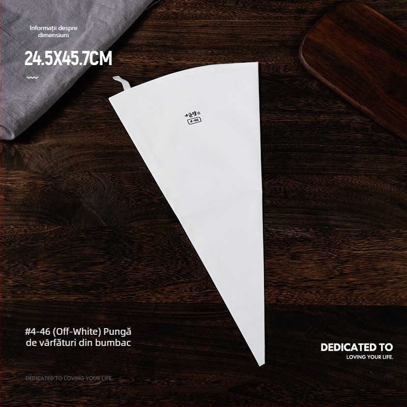 Pungă de patiserie din bumbac gros, comercială, de dimensiuni mari, pungă de biscuiți stoarcabilă, pungă de patiserie cremoasă, reutilizabilă pentru uz casnic