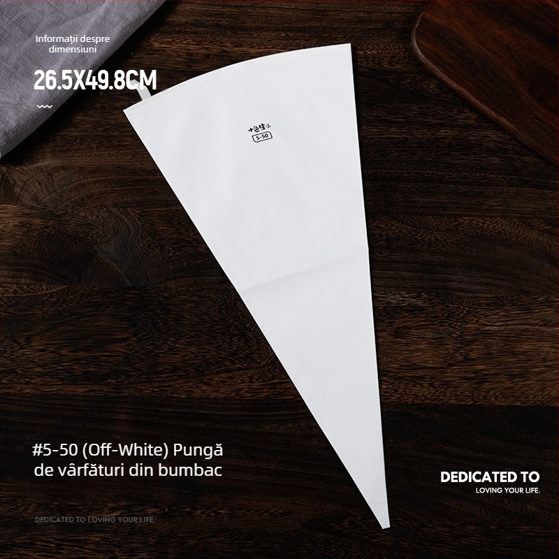 Pungă de patiserie din bumbac gros, comercială, de dimensiuni mari, pungă de biscuiți stoarcabilă, pungă de patiserie cremoasă, reutilizabilă pentru uz casnic