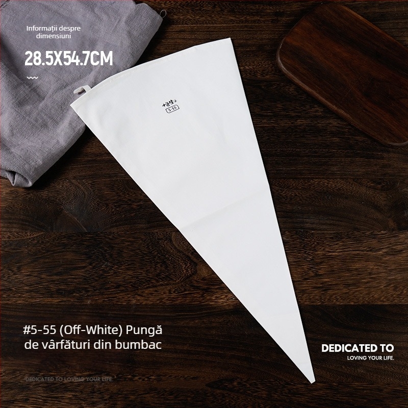 Pungă de patiserie din bumbac gros, comercială, de dimensiuni mari, pungă de biscuiți stoarcabilă, pungă de patiserie cremoasă, reutilizabilă pentru uz casnic