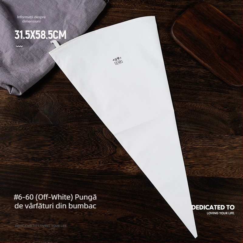 Pungă de patiserie din bumbac gros, comercială, de dimensiuni mari, pungă de biscuiți stoarcabilă, pungă de patiserie cremoasă, reutilizabilă pentru uz casnic