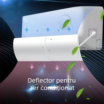 Deflector de vânt pentru aer condiționat, universal, pentru aer condiționat, cu lună, paravânt, montat pe perete, deflector de vânt pentru aer condiționat, fără instalare, pentru a preveni suflarea directă