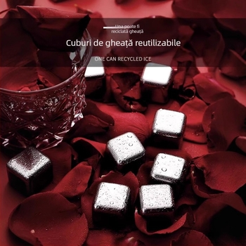 Mingi de hochei pe gheață reciclabile din oțel inoxidabil 304, congelate rapid, cu granule de fier, răcitoare de vară, Coke, Whisky