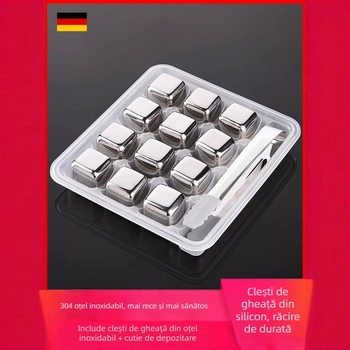 Mingi de hochei pe gheață reciclabile din oțel inoxidabil 304, congelate rapid, cu granule de fier, răcitoare de vară, Coke, Whisky