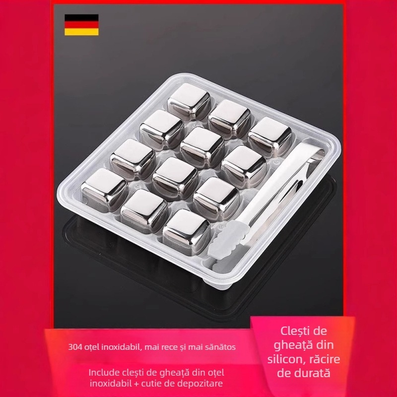 Mingi de hochei pe gheață reciclabile din oțel inoxidabil 304, congelate rapid, cu granule de fier, răcitoare de vară, Coke, Whisky