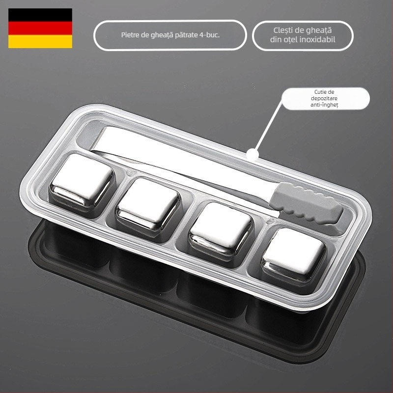 Mingi de hochei pe gheață reciclabile din oțel inoxidabil 304, congelate rapid, cu granule de fier, răcitoare de vară, Coke, Whisky