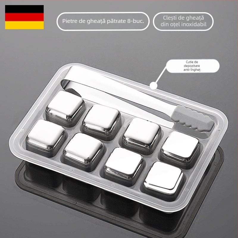 Mingi de hochei pe gheață reciclabile din oțel inoxidabil 304, congelate rapid, cu granule de fier, răcitoare de vară, Coke, Whisky