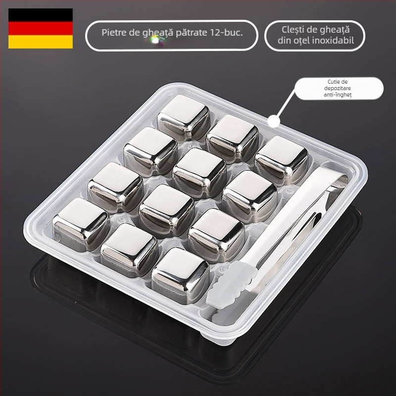 Mingi de hochei pe gheață reciclabile din oțel inoxidabil 304, congelate rapid, cu granule de fier, răcitoare de vară, Coke, Whisky