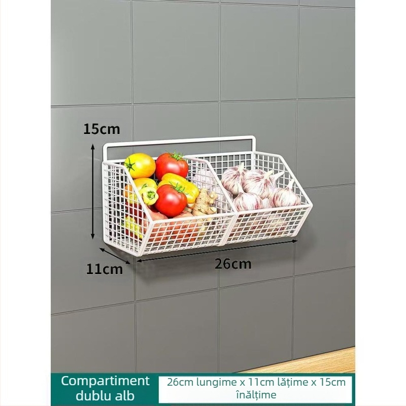 Coș de depozitare cu ghimbir și usturoi, coș agățat, bucătărie, ghimbir, usturoi, coș de perete cu usturoi, cutie de depozitare, coș de depozitare pentru bucătărie