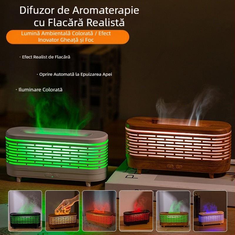 Umidificator cu flacără pentru birou, dormitor creativ, umidificator de uz casnic, mini lumină de noapte, mașină de aromaterapie cu ulei esențial transfrontalieră