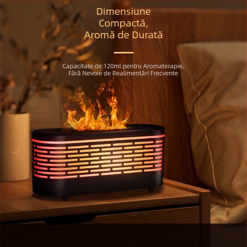 Umidificator cu flacără pentru birou, dormitor creativ, umidificator de uz casnic, mini lumină de noapte, mașină de aromaterapie cu ulei esențial transfrontalieră