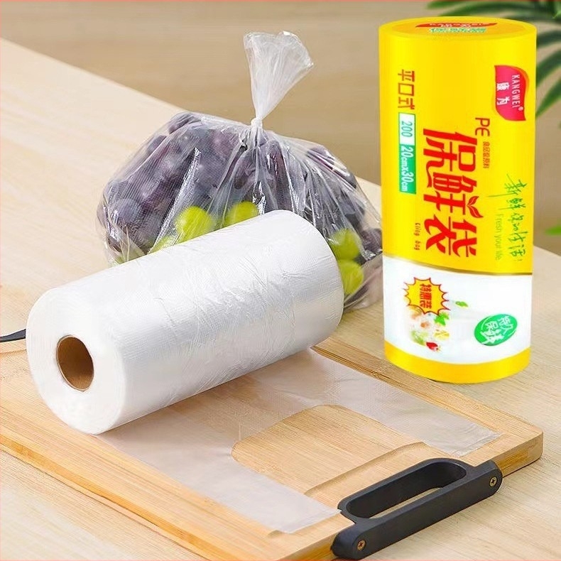 Material PE, pungă continuă cu rupere punctuală, îngroșată, pentru cuptor cu microunde, de uz casnic, en-gros, de unică folosință, cu rolă mare, cu gură plată, pentru păstrarea prospețimii